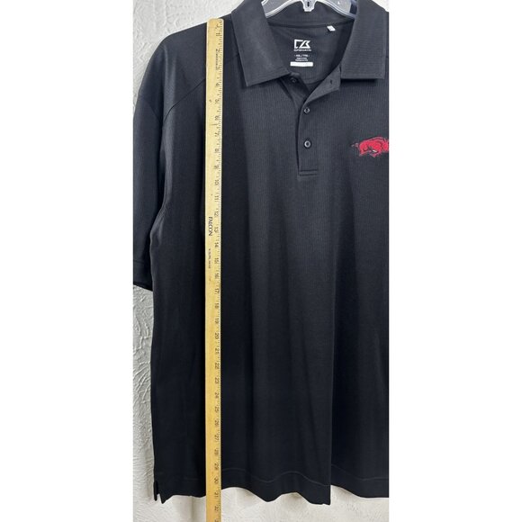 Cutter & Buck XXL Arkansas Razorbacks Black Polo Shirt CB Drytech Logo EUC - Picture 7 of 9